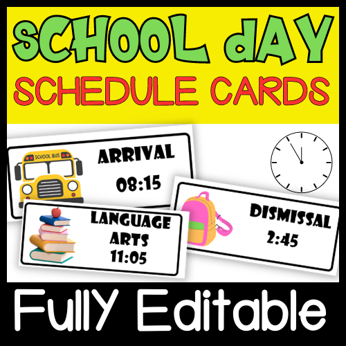 Editable Classroom Daily Schedule Cards And Clocks Visual Back To School Ideas 1621